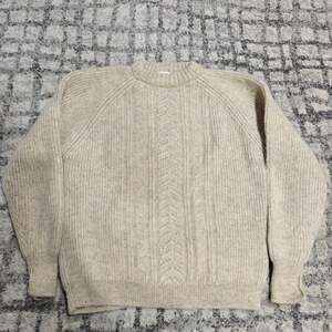 Swaledale Woollens Fisherman Sweater Vintage British Pure Wool Cream Knit XL